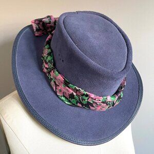 Vintage Australian Blue Suede Vented Bush Hat - S 🇦🇺